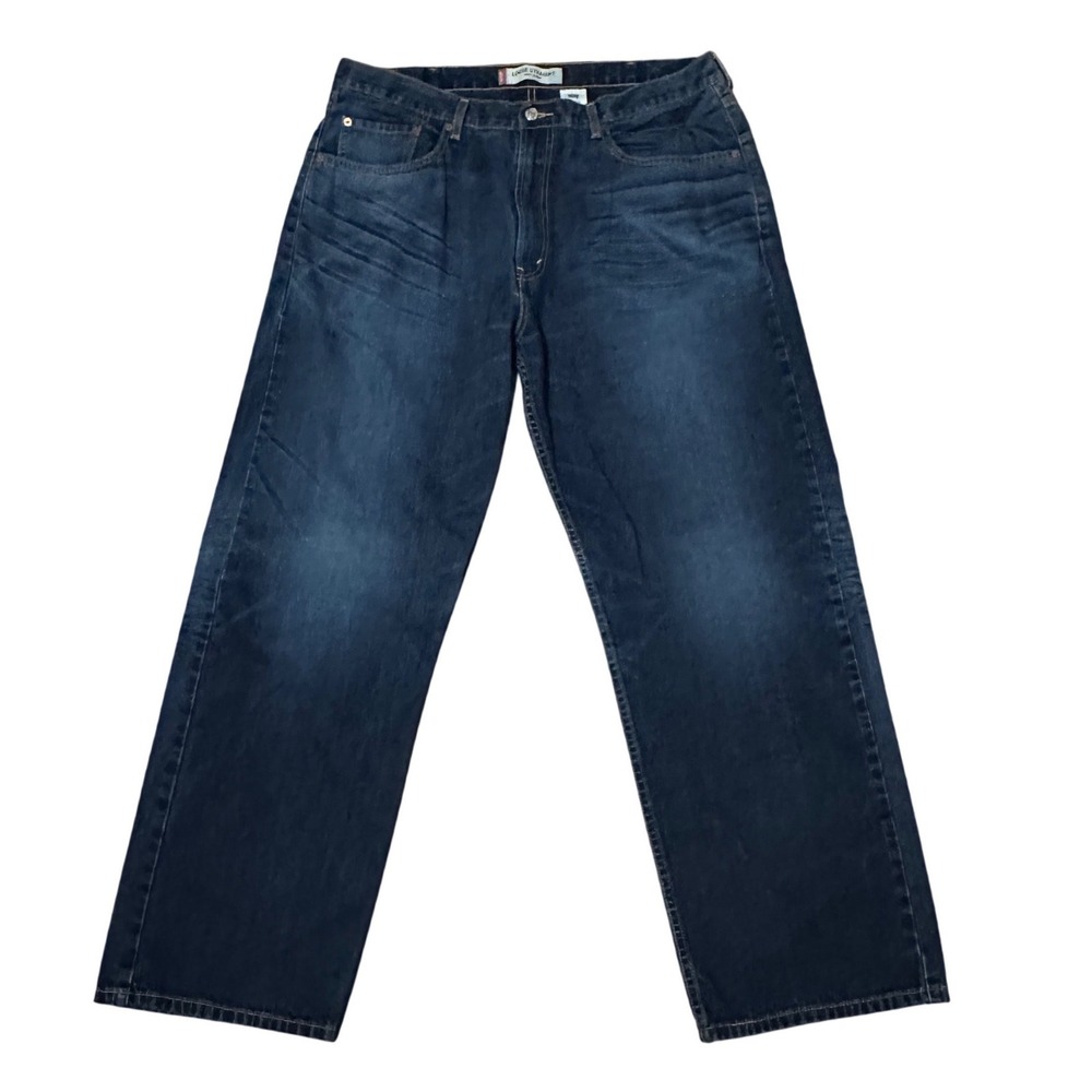 Levis 569 Loose Straight Jeans Mens 38x32(31) Dark Wash Blue Baggy Denim Y2K VTG